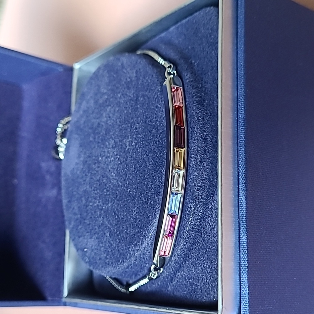 Rainbow Crystal Bar Adjustable Bracelet